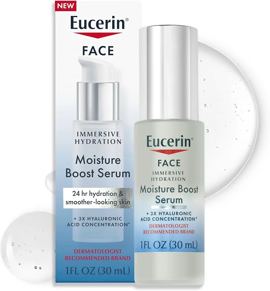Eucerin Face Immersive Hydration Moisture Boost Face Serum, Ultra-Lightweight Hyaluronic Acid Ser... | Amazon (US)