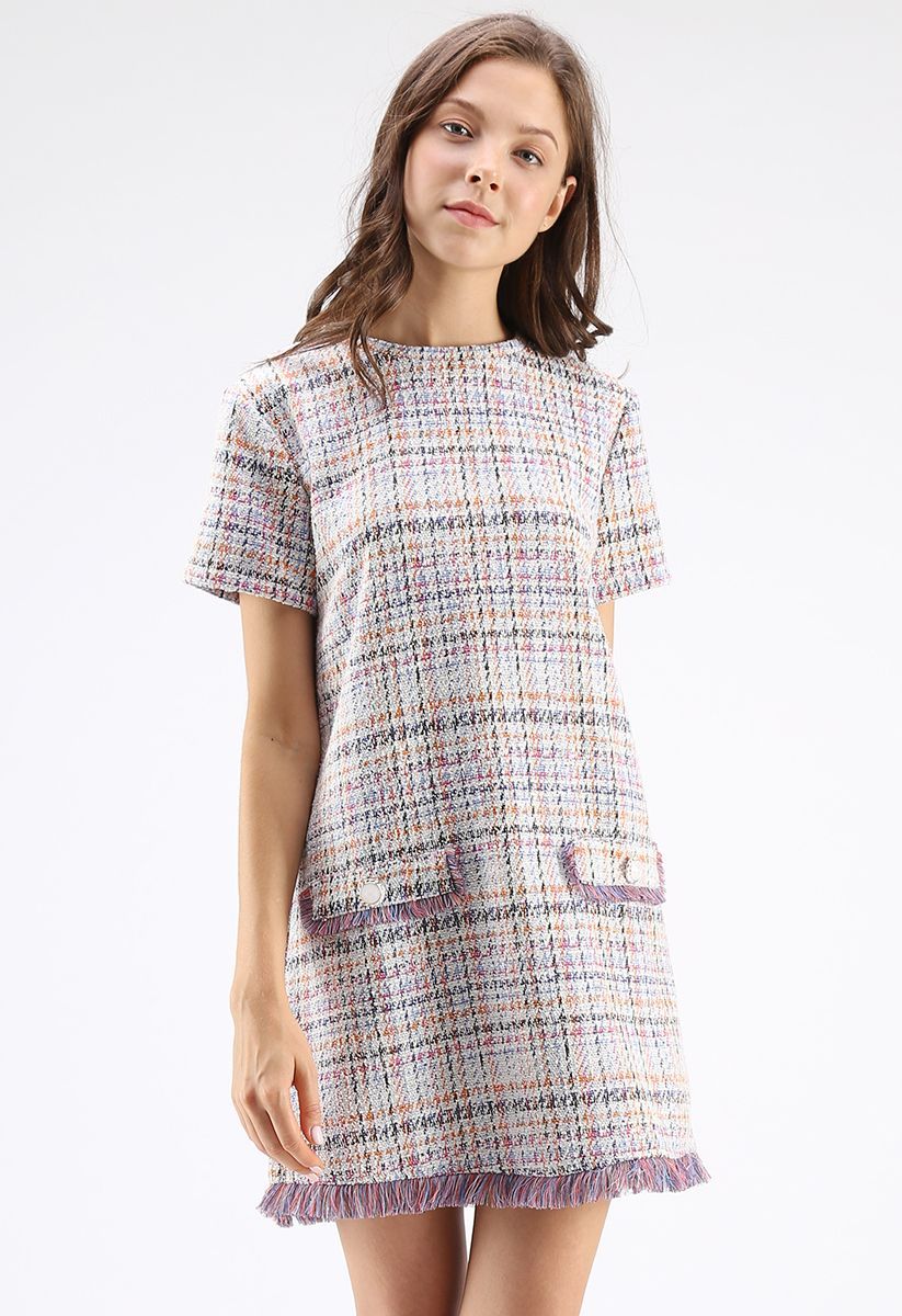Counts a Lot to Me Tassel Trimming Shift Dress | Chicwish