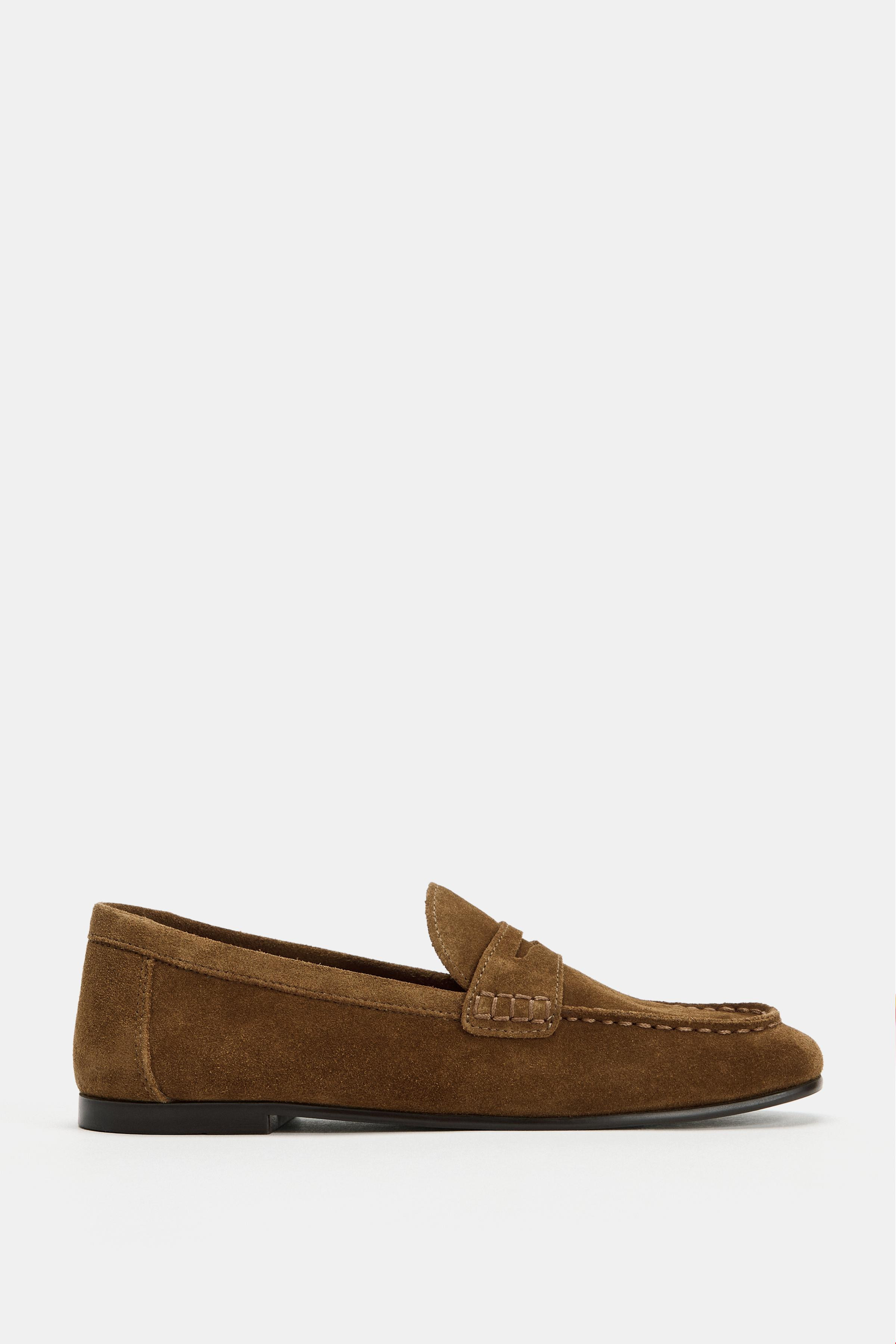 FLAT SUEDE LOAFERS | Zara US