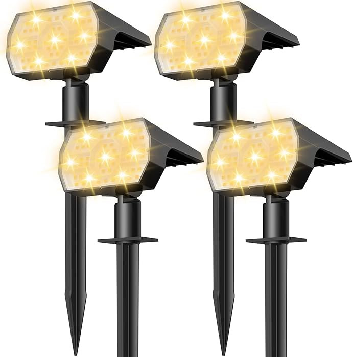 NYMPHY Solar Lights Outdoor Waterproof IP68, 56 LED 3 Lighting Modes Solar Powered Garden Yard Sp... | Amazon (US)