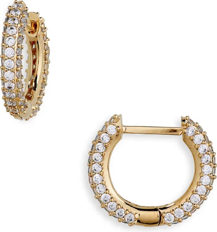 Pavé Cubic Zirconia Huggie Hoop Earrings | Nordstrom