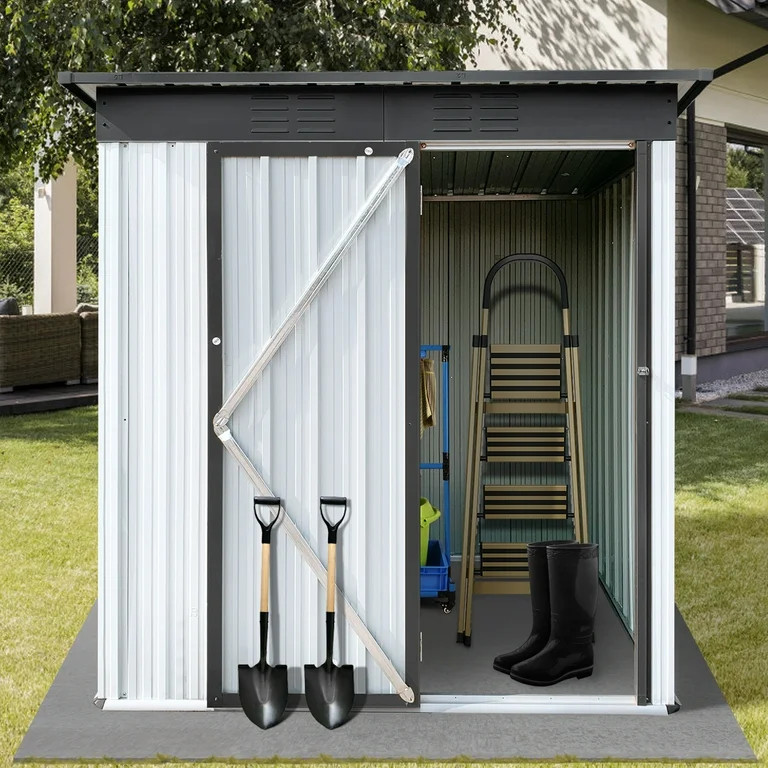 5' x 3' Outdoor Storage Shed, Metal Garden Shed with Single Lockable Door, Tools Storage Shed for... | Walmart (US)