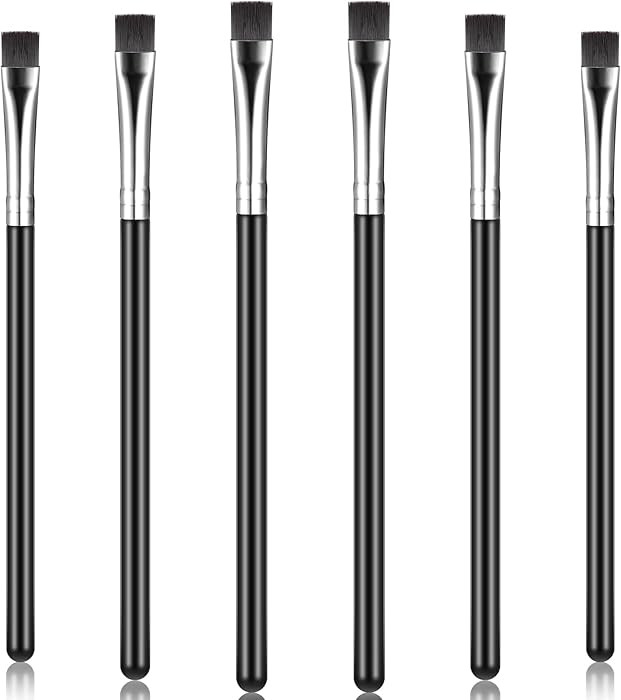 6 Pieces Flat Eyeliner Eyebrow Concealer Brush Small Flat Definer Brow Flat Concealer Brush Firm ... | Amazon (US)