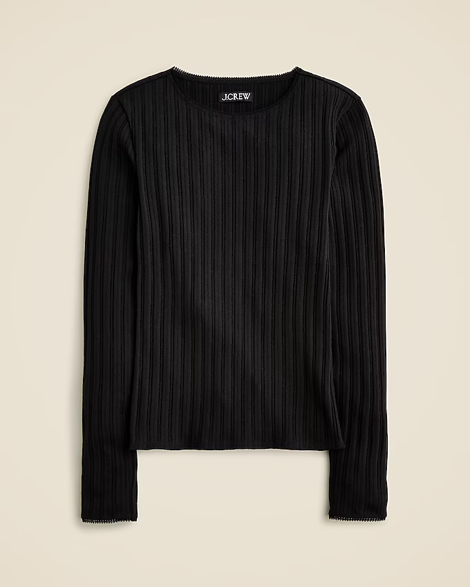 Pointelle long-sleeve T-shirt | J. Crew US