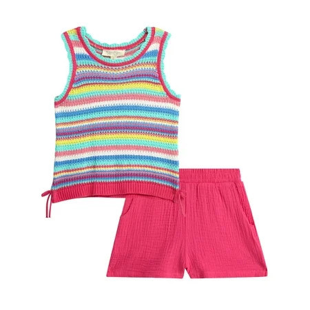 Jessica Simpson Girls' 2-piece Crochet top and Woven Short set, Sizes 4-16 | Walmart (US)