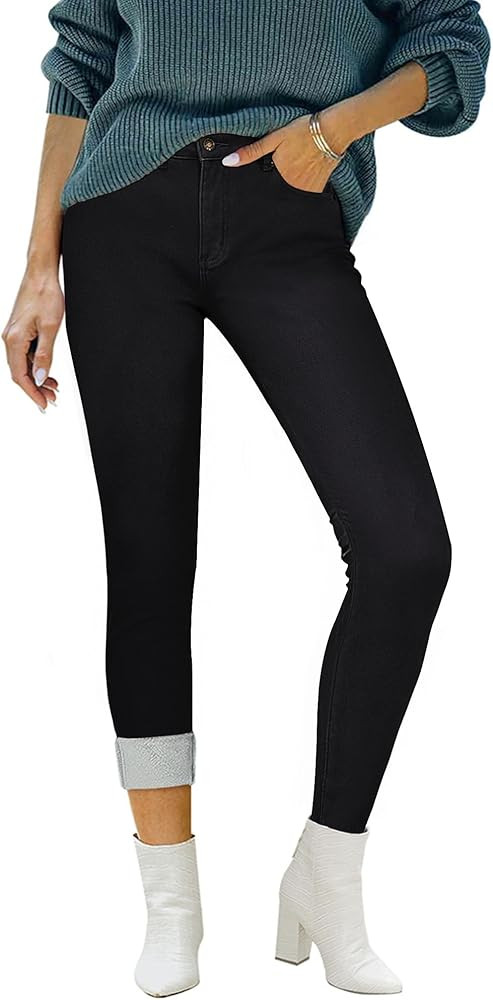 luvamia Women's Fleece Lined Jeans Winter Thermal Denim Jeggings Skinny High Waisted Stretch Warm... | Amazon (US)