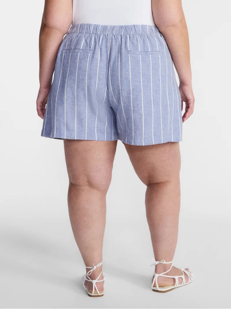 Terra & Sky Women's Plus Linen Blend Shorts, Sizes 0X-4X | Walmart (US)