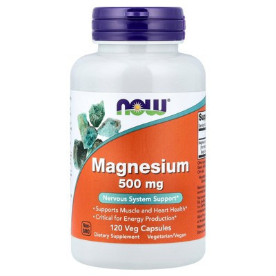 NOW Foods Magnesium, 500 mg, 120 Veg Capsules | Target