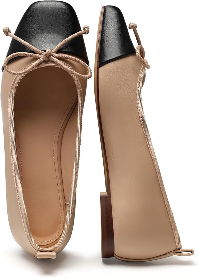 Ballet Flats for Women Closed Toe Slip on Ballerina Shoes with Bow Bowknot Comfortable Mary Janes... | Amazon (US)
