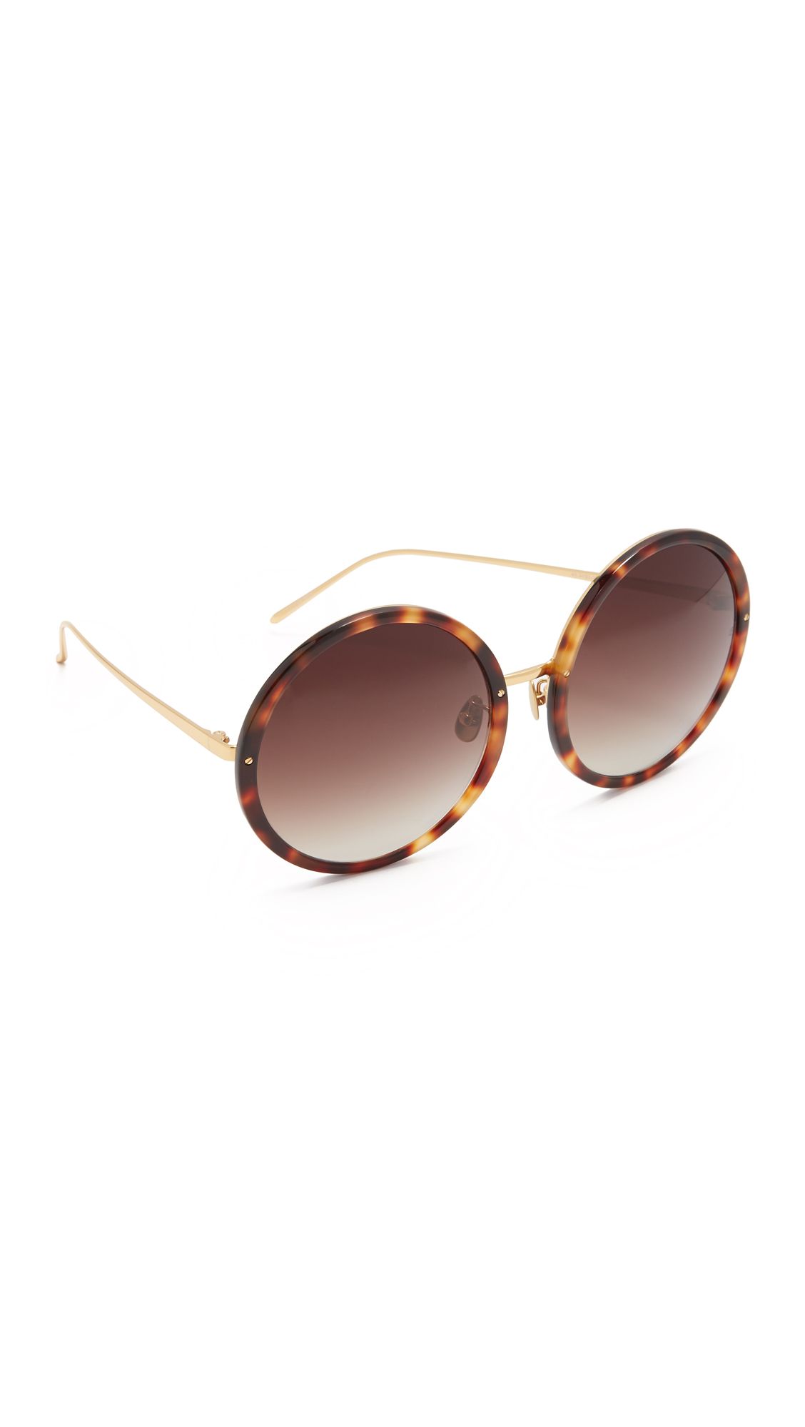 Linda Farrow Luxe Oversized Round Sunglasses - Tortoise/Dusk | Shopbop