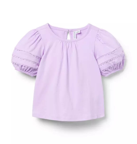 Lace Trim Puff Sleeve Top | Janie and Jack