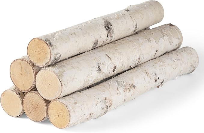 Birch Logs 6Pack Birch Wood for Fireplace Decor/DIY Natural Gas Fireplace Fire logs Fireplace Woo... | Amazon (US)