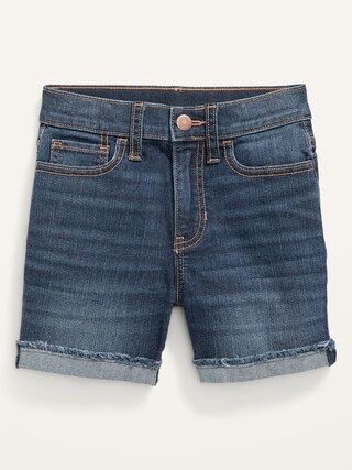 High-Waisted Roll-Cuffed Cut-Off Jean Shorts for Girls | Old Navy (US)