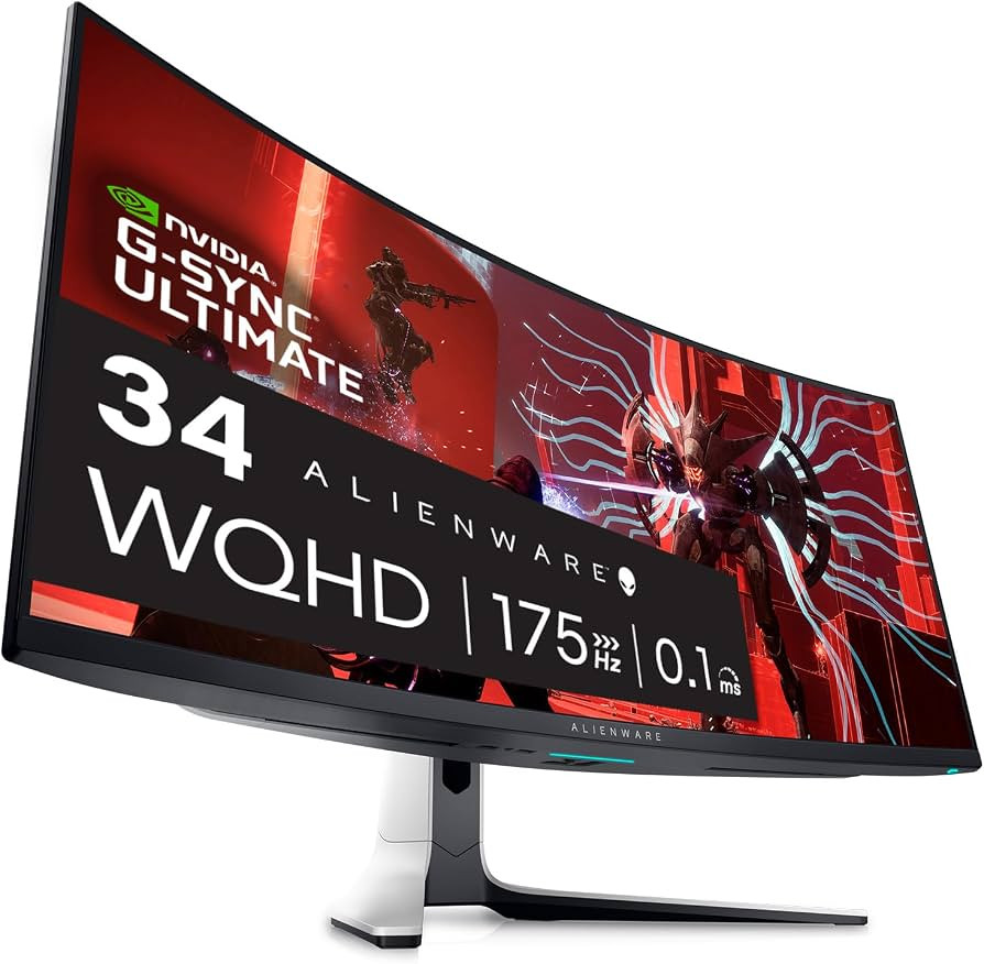 Alienware AW3423DW Curved Gaming Monitor 34.18 inch Quantom Dot-OLED 1800R Display, 3440x1440 Pix... | Amazon (US)