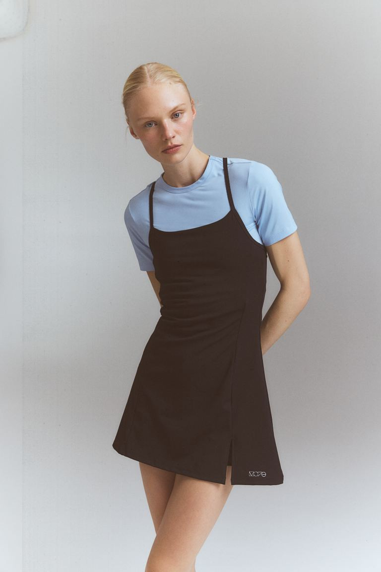 DryMove™ Tennis Dress - Square Neckline - Sleeveless - Black - Ladies | H&M US | H&M (US + CA)