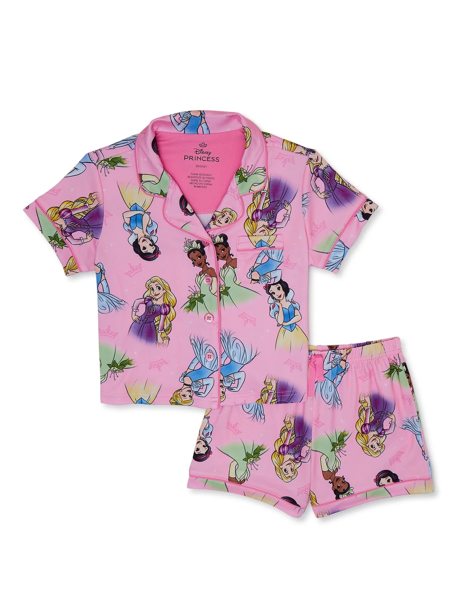 Disney Princess Girls’ Pajama Sleep Set, 2-Piece, Sizes 4-12 | Walmart (US)