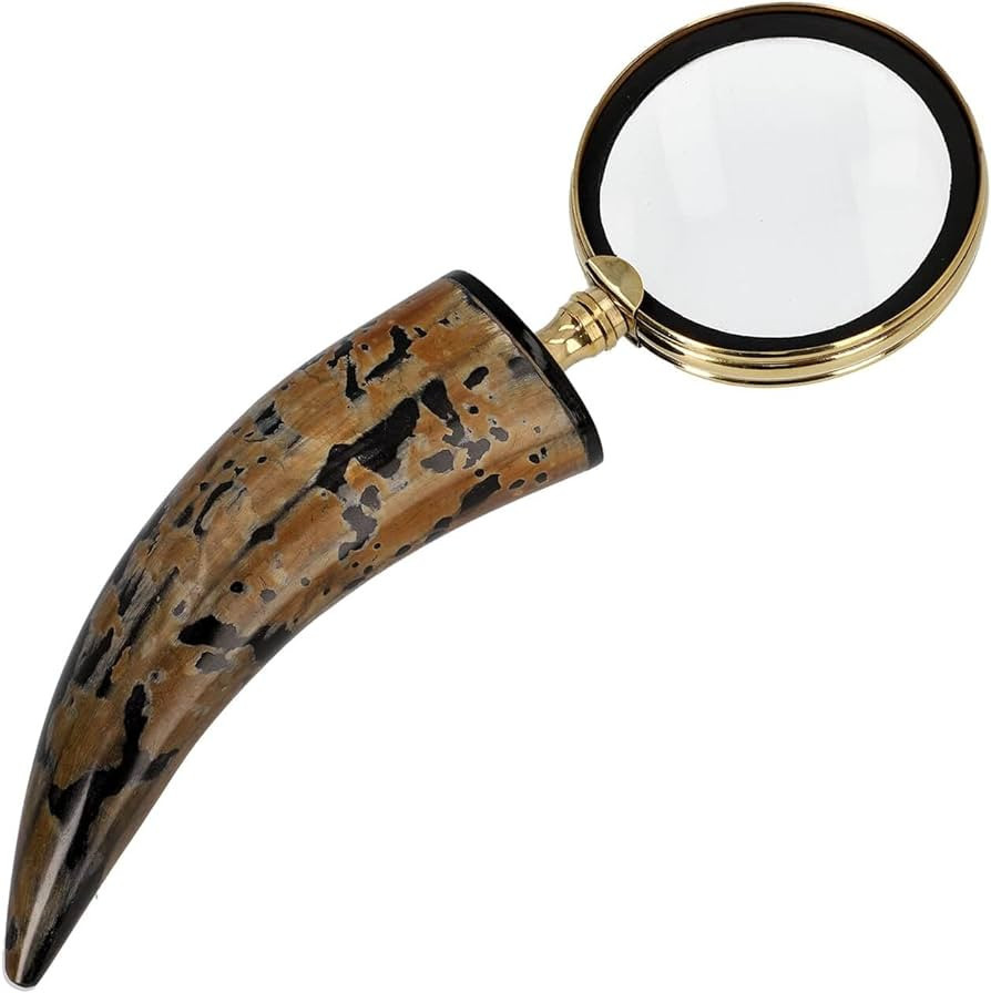 Shop LC Handcrafted Magnifying Glass with Buffalo Horn Handle Gold Plated Reading Zoom Lab Access... | Amazon (US)