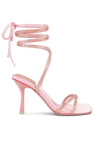 Shimmer Heel in Pink Satin | Revolve Clothing (Global)