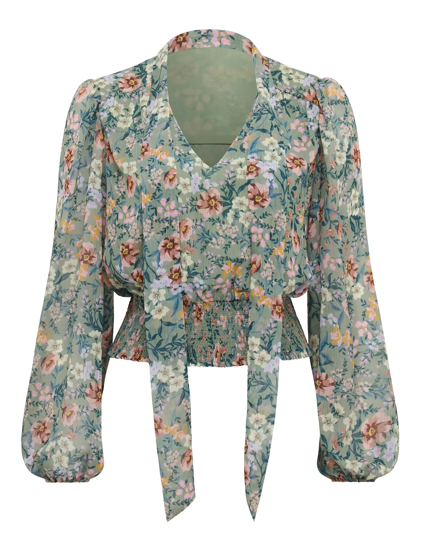 Gloria Shirred Printed Blouse | Forever New (AU)