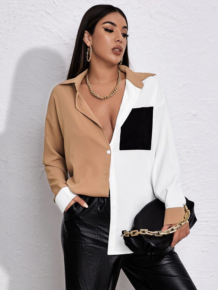 Drop Shoulder Cut and Sew Blouse | SHEIN