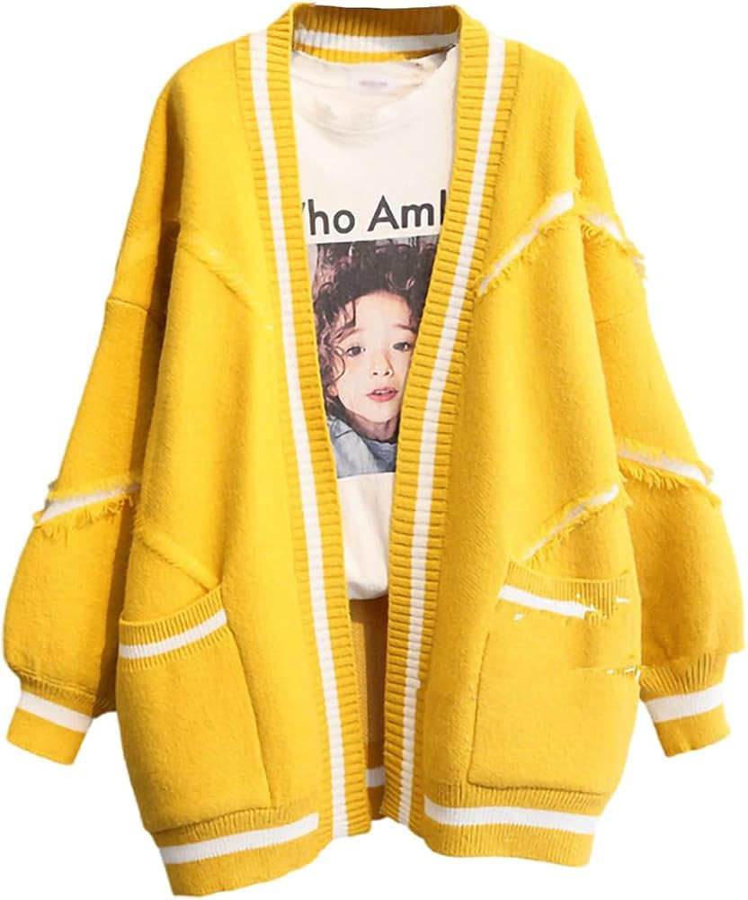 Youshentin Women's Fashion Cardigan Sweater Long Sleeve Loose Button Knitted Cardigan Coat with P... | Amazon (US)