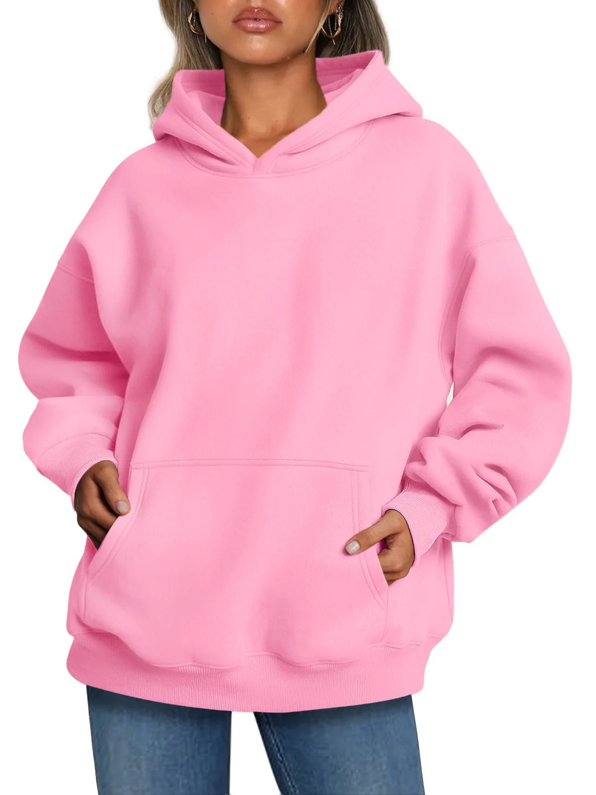 UVN Hoodies for Women Fleece Hooded Sweatshirts Oversized Pullover Long Sleeve Ladies Tops with P... | Walmart (US)