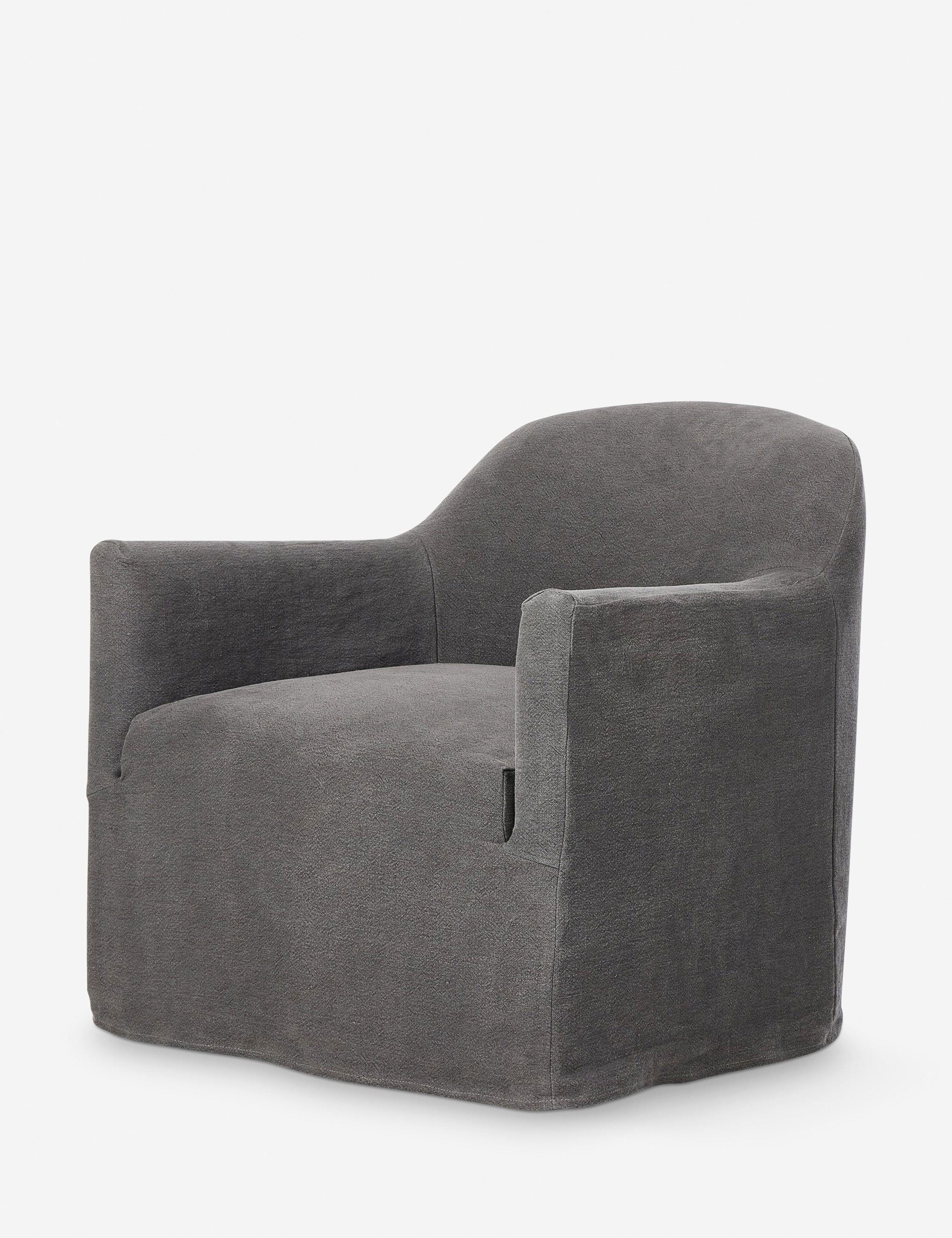 Lowell Slipcover Swivel Chair | Lulu and Georgia 