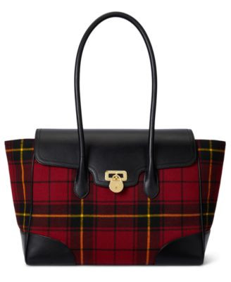 Plaid Twill Large Tanner Satchel Bag | Macy's