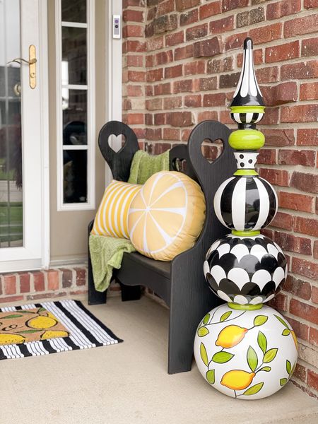 Black, yellow, and green lemon porch design  

#LTKhome #LTKfindsunder100 #LTKSeasonal