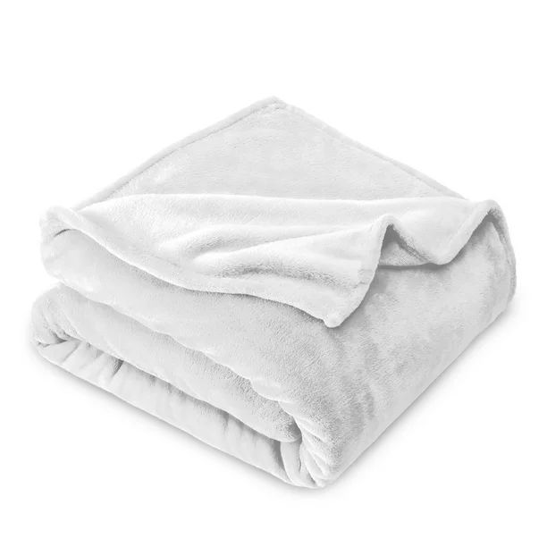 Bare Home Microplush Fleece Blanket, Plush, Ultra Soft, Full/Queen, White | Walmart (US)