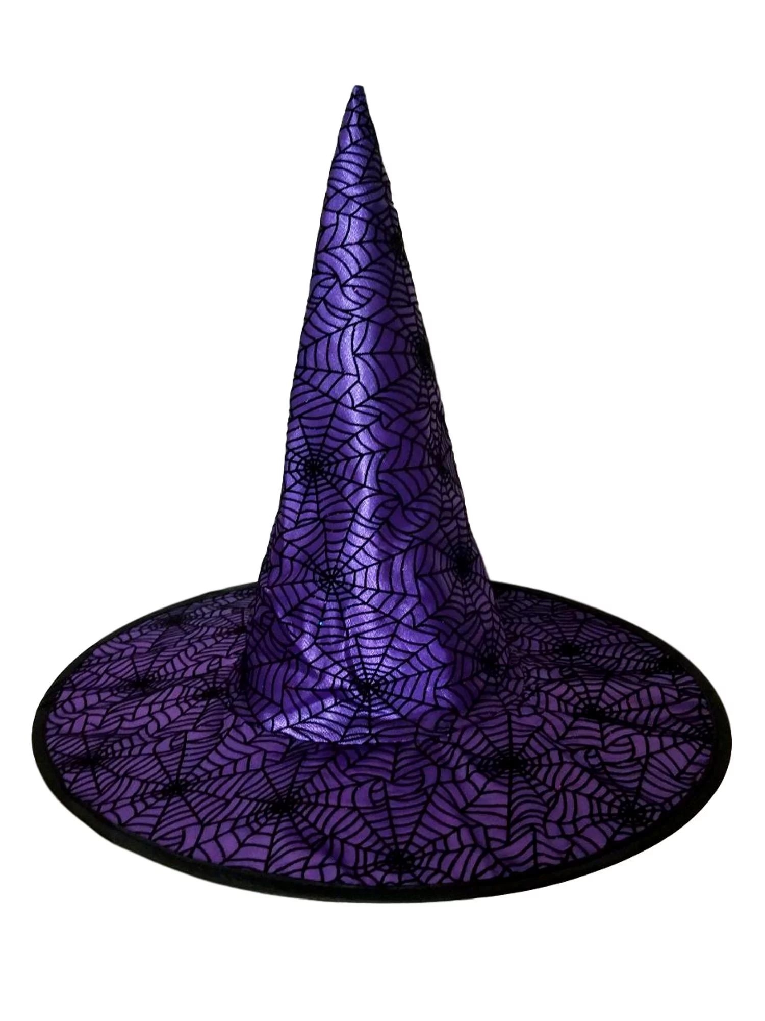 Spiderweb Purple Black Halloween Witch Hat 18 in - Walmart.com | Walmart (US)