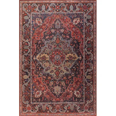 Folk Vintage Pattern Woven Base Decorative Multicolored Rug | Wayfair North America