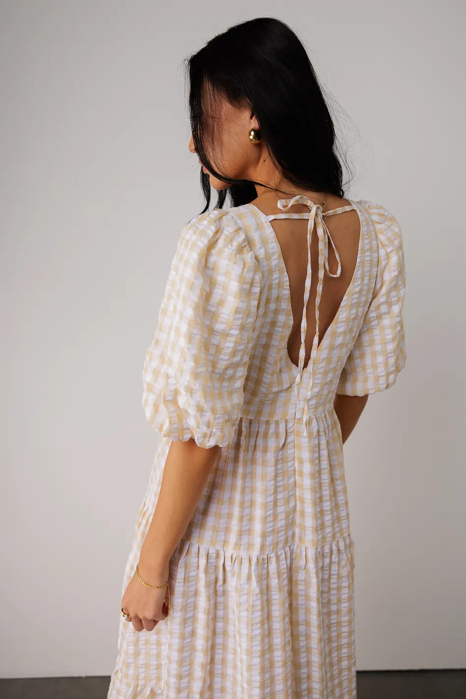 Haleigh Gingham Dress in Yellow | Böhme US