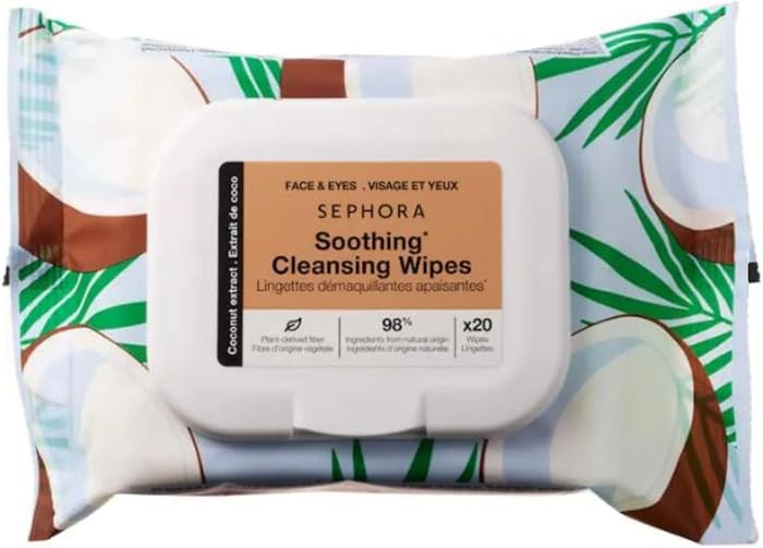 Sephora Favorites Face & Eye Coconut Soothing Cleansing Wipes - 1 Pack of 20 Wipes | Amazon (US)