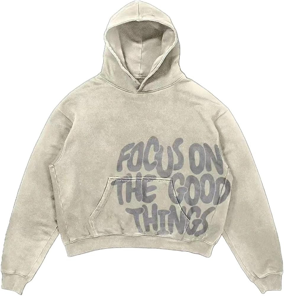 Men's Y2K Letter Print Hoodie Acid Wash Oversize Vintage Hoodies Hip-Hop Baggy Gothic Pullover Sw... | Amazon (US)