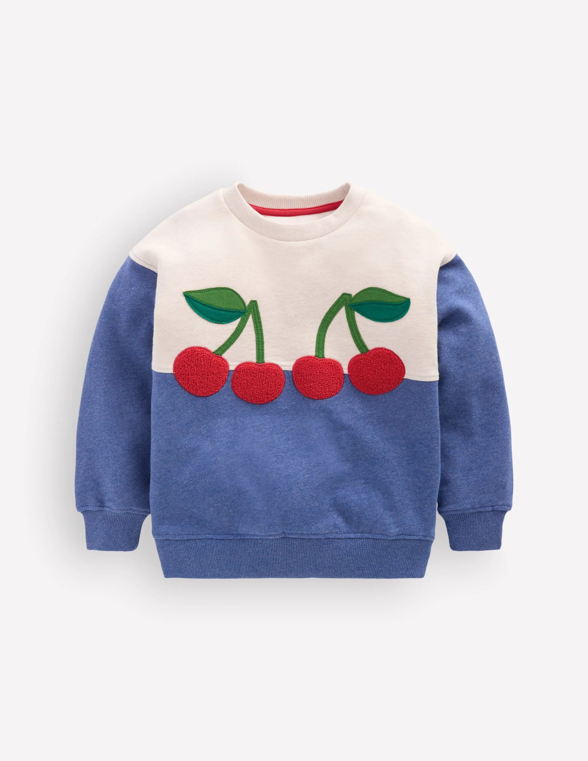 Bobbie Appliqué Sweatshirt-Oatmeal Marl Cherries | Boden (US)