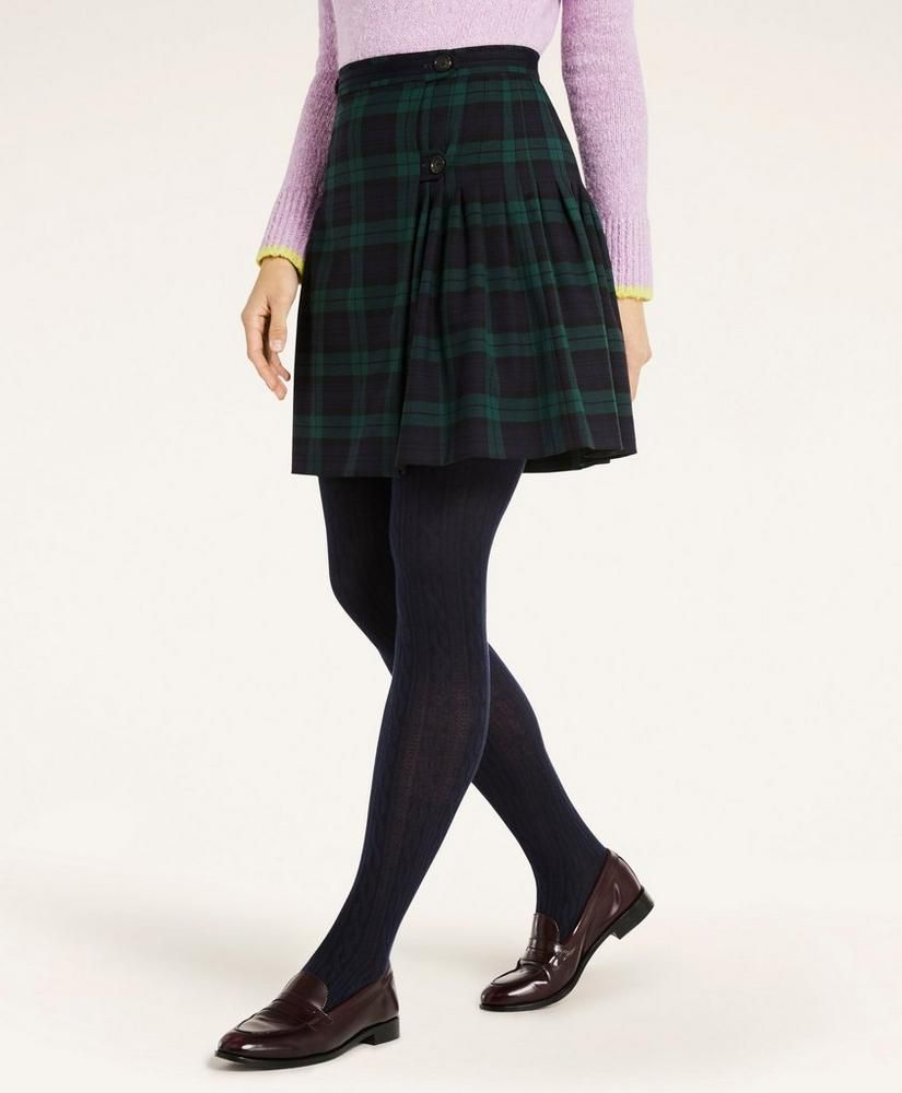 Black Watch Tartan Twill Pleated Skirt | Brooks Brothers