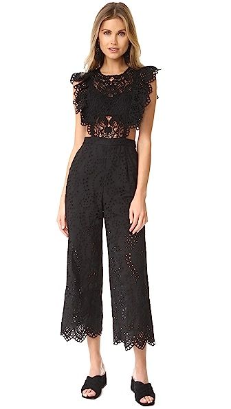 Nightcap x Carisa Rene Eyelet Apron Jumpsuit | Shopbop