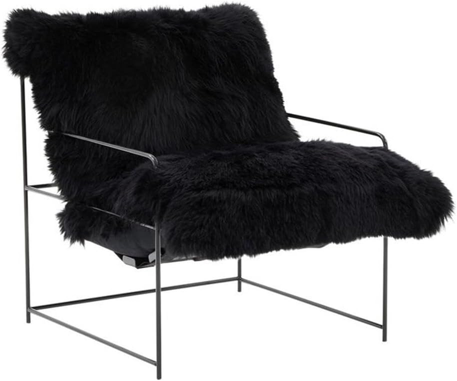 Tov Furniture Kimi Black Genuine Sheepskin Living Room Accent Chair | Amazon (US)