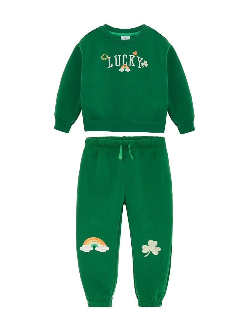 Way To Celebrate Baby & Toddler St. Patrick's Day Jogger Set, Sizes 0M-5T | Walmart (US)