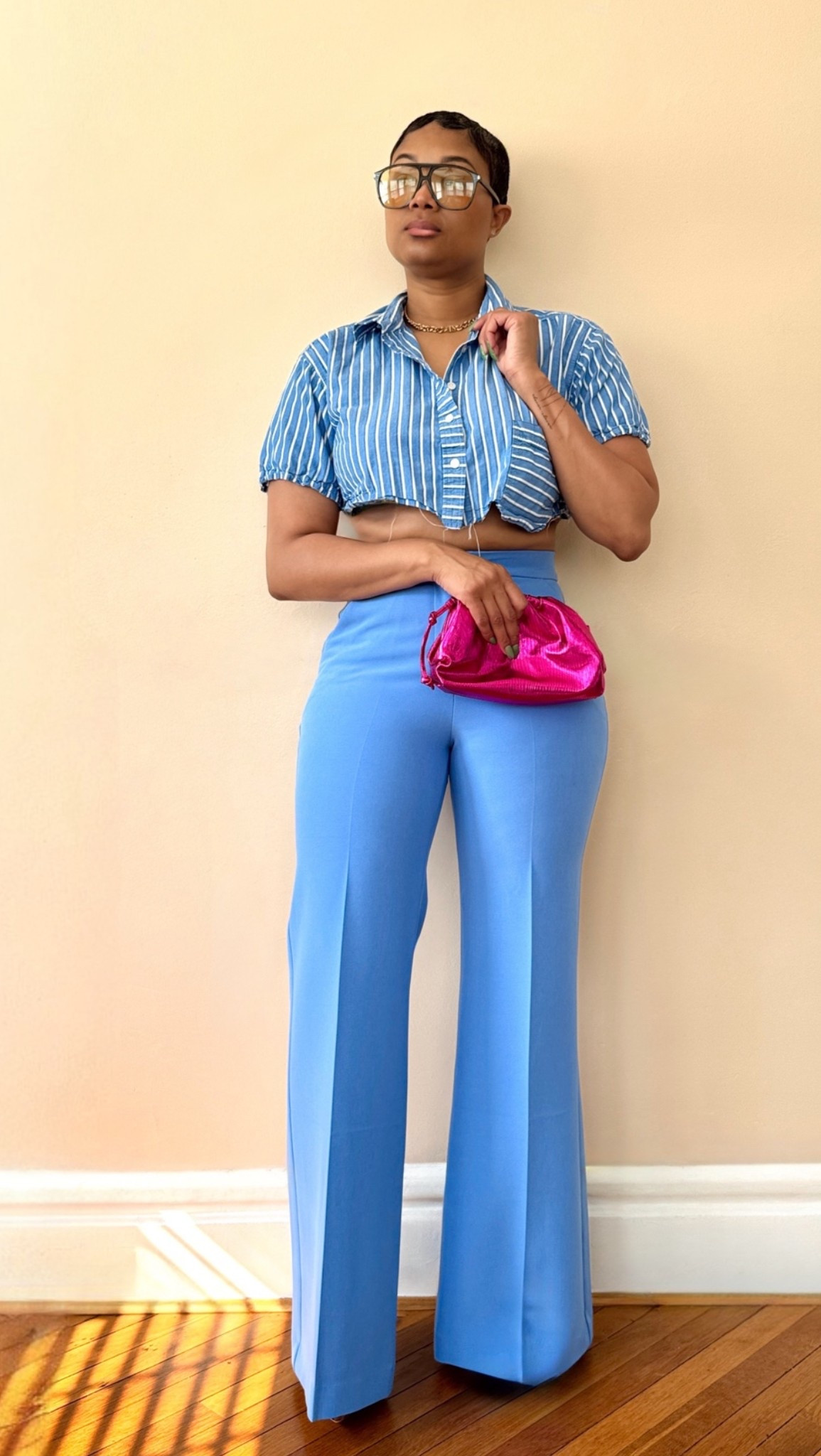 This makes such a cute brunch or daytime date look. The pop of pink helps create contrast from being a monochrome look. 

Wearing size medium in top and size 6 in pants

#LTKootd #LTKgrwm