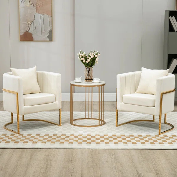 Zianah Velvet Barrel Chair | Wayfair North America