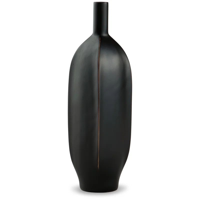 Troy Flower Vase, Home Decor Accessory Piece, Black Polyresin | Wayfair North America
