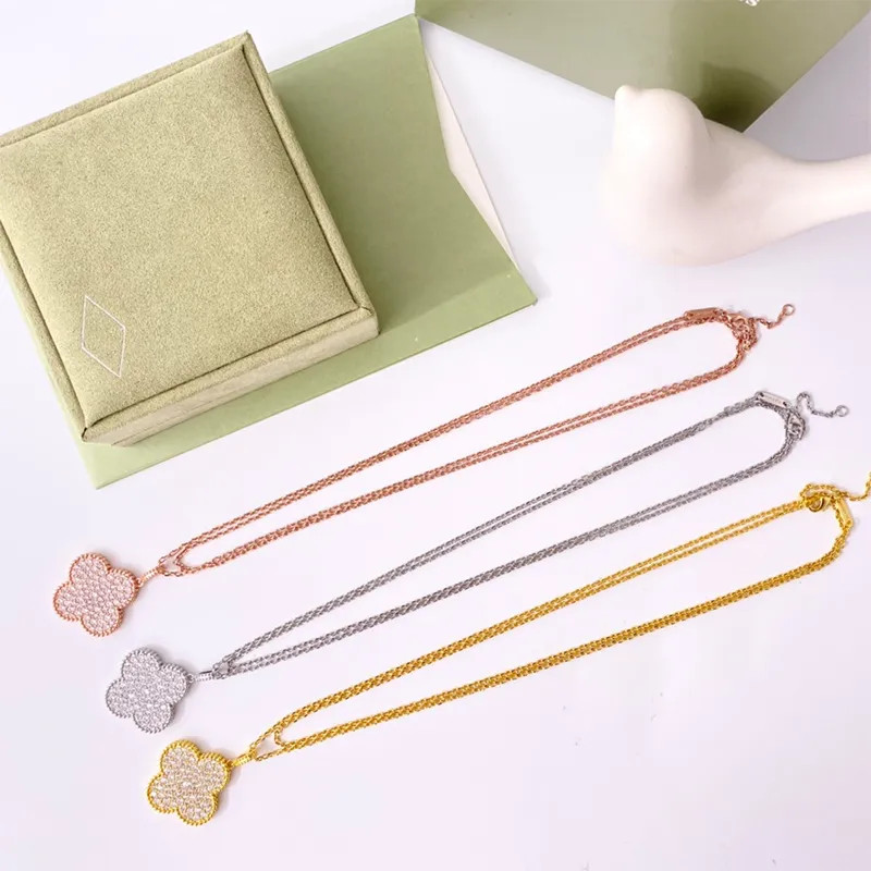 Luxury designer necklace for women's brand 18k gold embroidered Clover necklace vanly cleefly sin... | DHGate