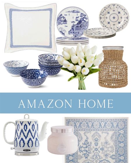 Amazon home blue and white home decor. Oushak rug lookalike tea kettle decorative plates decorative bowls decorative dishes

#LTKCyberweek #LTKHoliday #LTKhome