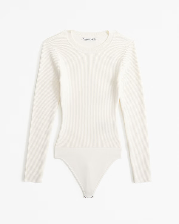 Women's Long-Sleeve Ottoman Crew Bodysuit | Women's Tops | Abercrombie.com | Abercrombie & Fitch (UK)
