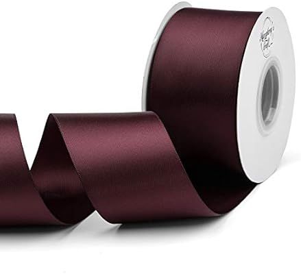 Humphrey's Craft 2 Inch Burgundy/Maroon Double Faced Satin Ribbon - 25 Yards Variety of Color for... | Amazon (US)