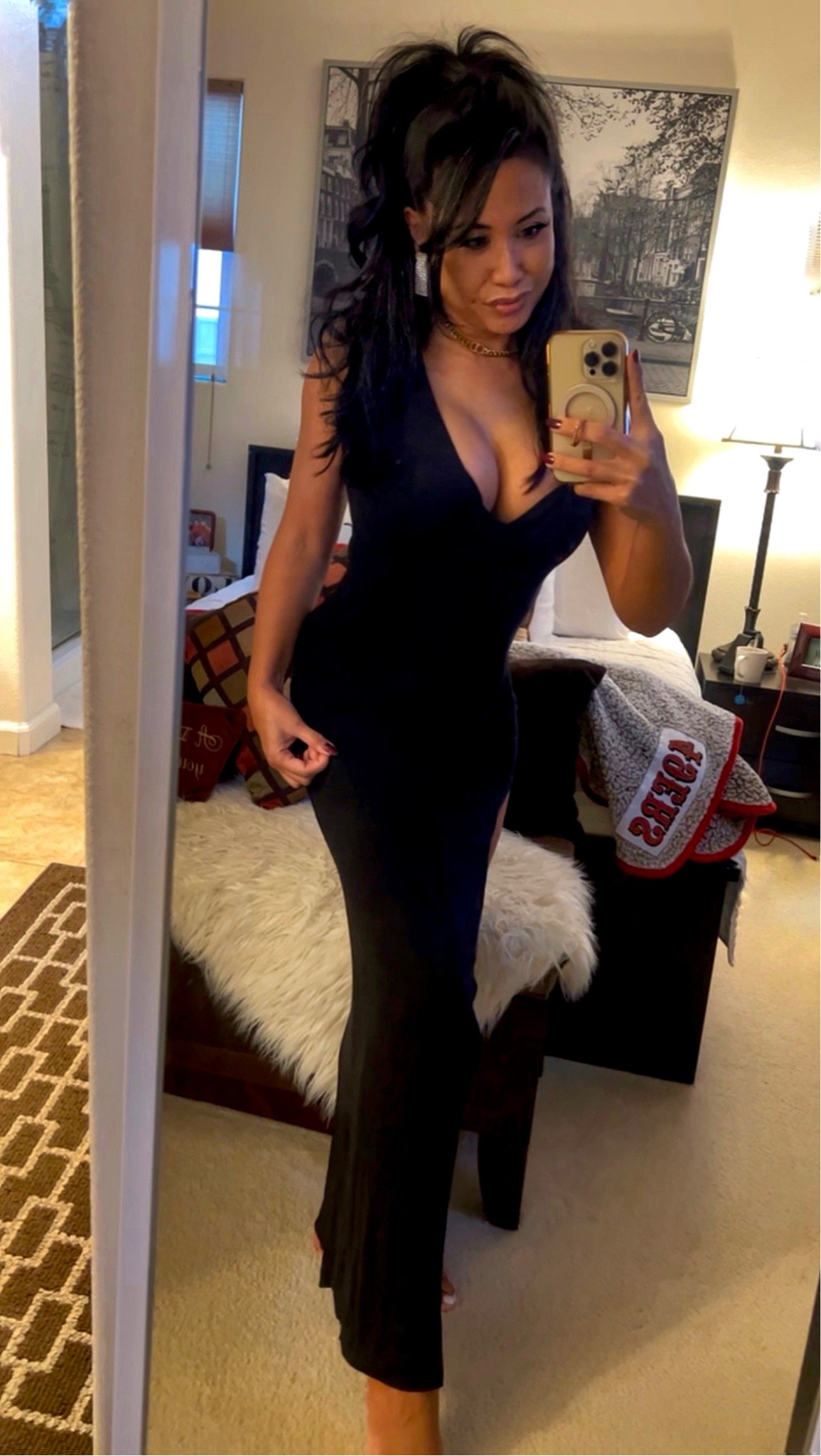 I’m 5’3 128 lbs and I’m wearing the dress in Small. I possibly could’ve gone down to an XS for less cleavage. I linked various options for this dress in case a long sleeved or less fitted look is preferred. 

The earrings are from Macy’s but are no longer available so I linked similar styles. 

Happy Shopping!

#LTKparties #LTKstyletip #LTKHoliday
