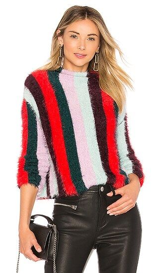 BLANKNYC Striped Mock Neck Sweater in The Mad Hatter | Revolve Clothing (Global)