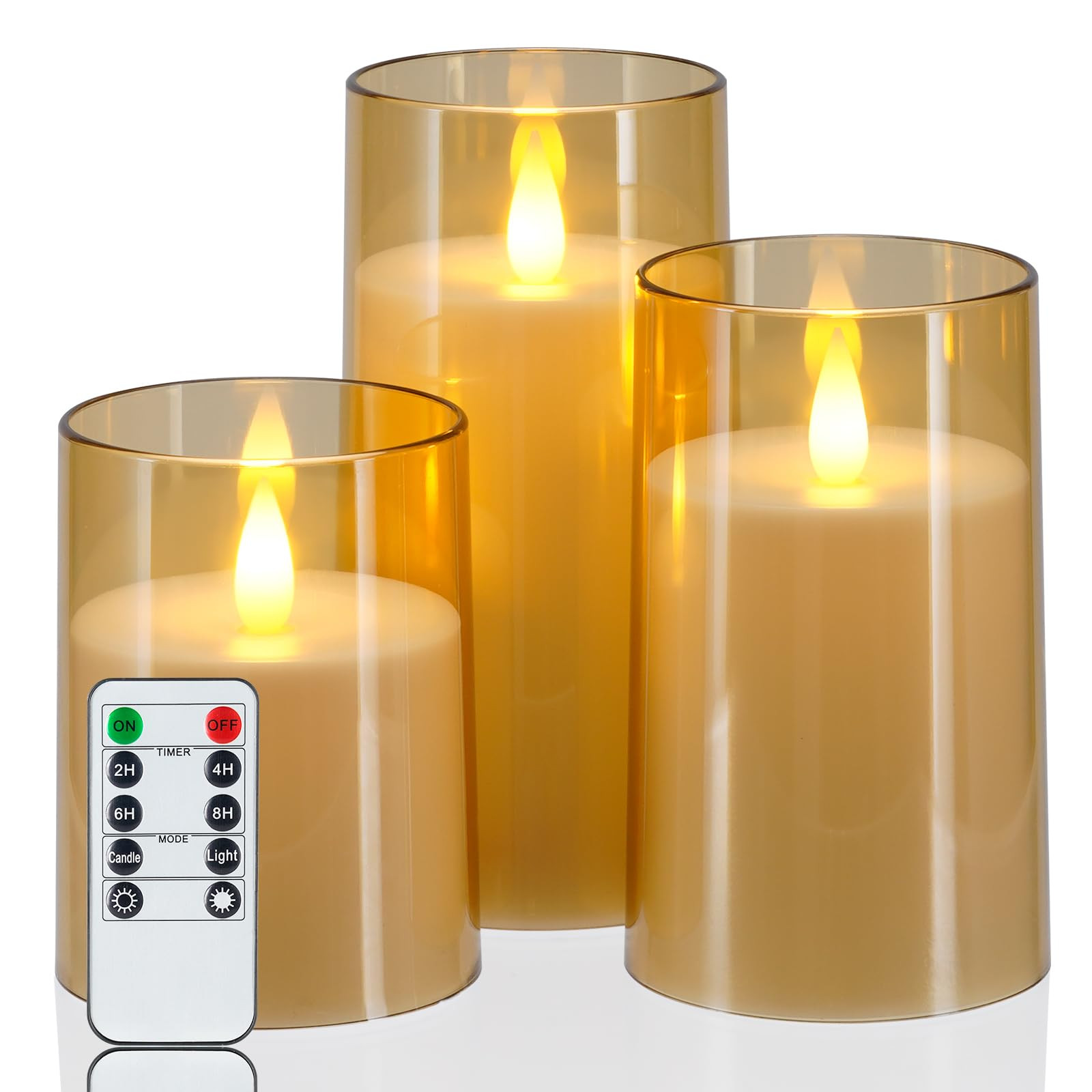Homemory Realistic Flickering Flameless Candles, Battery Operated Candles with Remote Control and... | Amazon (US)